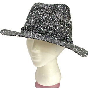 Juicy Couture Ladies Black & White Texture Fedora Hat Stylish Fashion Statement